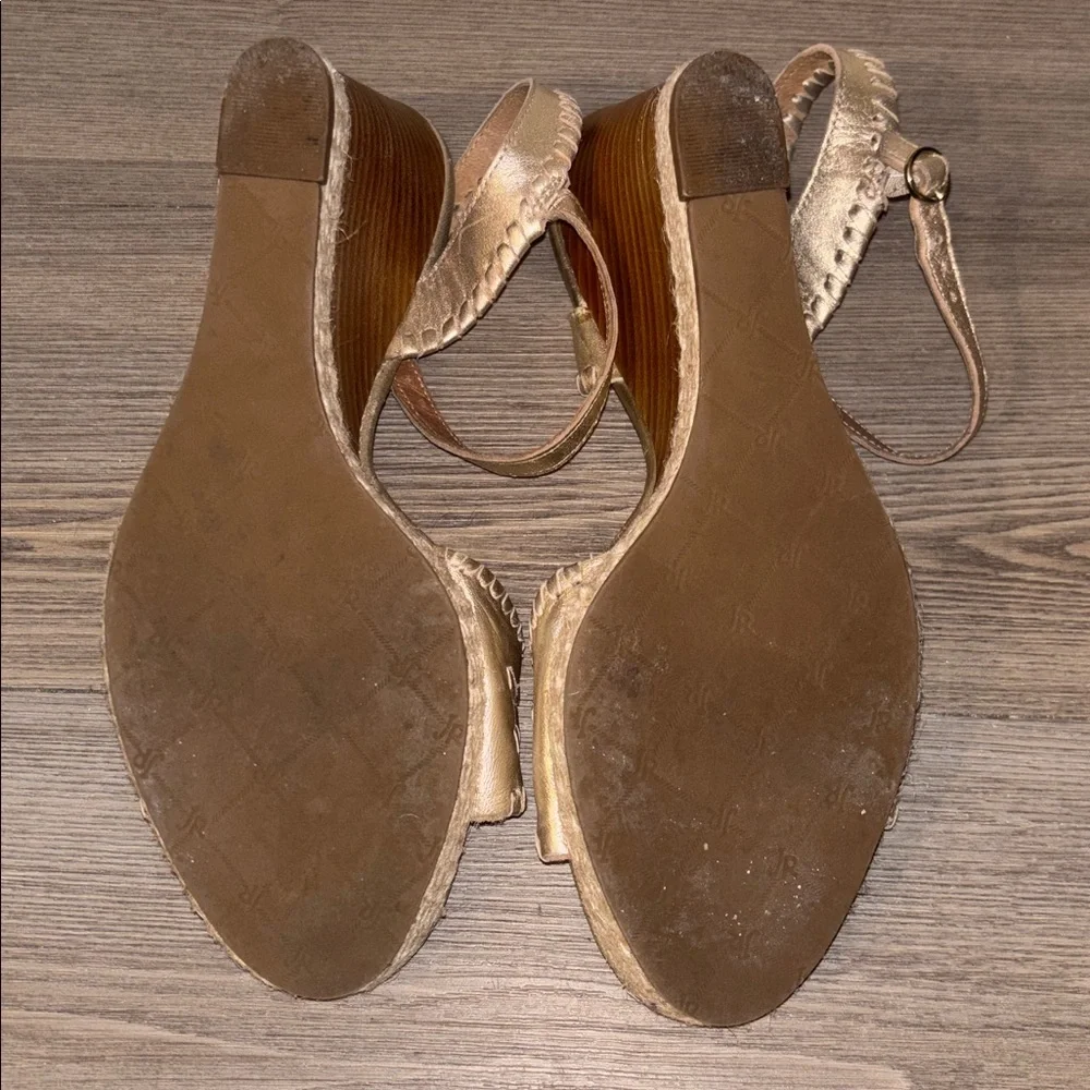 JACK ROGERS CLARE ROPE GOLD WEDGES Size 10